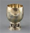 A 1930's Danish Georg Jensen sterling silver cup, with fruiting vine foot, design no. 296, 6.5 oz.                                     