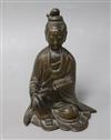 A Chinese bronze seated figure of a Bodhisattva                                                                                        