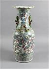 A massive Chinese famille rose floor vase, mid 19th century, 89.5cm, broken and repaired                                               