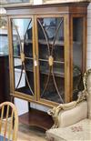 An Edwardian inlaid mahogany display cabinet W.113cm                                                                                   