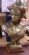 A French bronze bust of a lady, c.1900, H.71cm                                                                                         