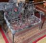 A painted aluminium garden bench, length 118cm, depth 44cm, height 98cm                                                                                                                                                     