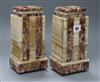 A pair of marble garnitures height 23cm                                                                                                
