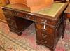 A mahogany pedestal desk W.137cm                                                                                                       