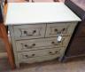 A modern painted three drawer chest, width 79cm depth 51cm height 84cm                                                                                                                                                      