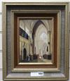 Y. Beekhout, oil on panel, Cathedral interior, signed, 9 x 6.75in.                                                                     