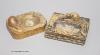 Two Mouseman carved oak ashtrays, largest 10cm                                                                                                                                                                              