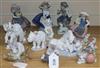 A collection of ten Lladro figures and one Nao figure,                                                                                 