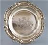 An early Victorian silver shaped circular dish, by Benjamin Smith III, 23 oz.                                                          