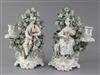 A pair of Derby candlestick groups of musicians, c.1770, height 21.5cm, minor faults                                                   