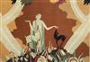 A French Art Deco tapestry panel in the manner of Jean Dupas, 32.5 x 43.75in.                                                          