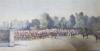 Nora Davison (Exh.1881-1900), watercolour, Troops outside Buckingham Palace, Queen Victoria's Jubiliee, signed, 18 x 35cm                                                                                                   