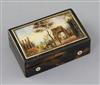 A 19th century Swiss tortoiseshell music box, 3.5 x 2.25in., height 1.25in.                                                            