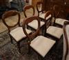 A set of six Victorian walnut balloon-back dining chairs                                                                               