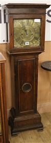 An 18th century oak eight day longcase clock (altered) W.37cm                                                                          