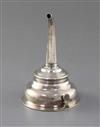 A George III silver wine funnel by Peter & Ann Bateman, 2.75 oz.                                                                       