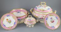 An extensive one hundred and thirteen piece English porcelain dinner and dessert service, c.1825-30,                                   