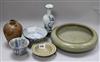 Chinese Ming to 18th Century ceramic vases and dishes 19cm                                                                             