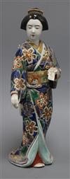 An Arita porcelain figure of a geisha height 28cm                                                                                      