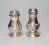 Two 18th century silver peppers, London, 1723 and London, 1757, the latter a.f.                                                                                                                                             