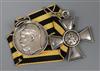 A Russian silver St George Cross no.413373 and Medal no.24124                                                                          