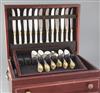 A comprehensive Golden Grande Baroque pattern parcel gilt silver canteen of cutlery, by Wallace Silversmiths (108 pieces)              