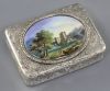 An early Victorian silver and enamel rectangular snuff box, by Robert Garrard II, gross 5.5 oz.                                        