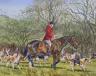 Reginald Llewellyn Harvey (1888-1973), oil on canvas, Setting out for a hunt, signed, 24 x 28cm                                                                                                                             