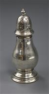 A George V silver sugar sifter, 16.2cm.                                                                                                