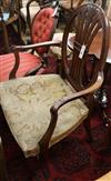 A George III Hepplewhite style mahogany carver                                                                                         