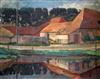 Manner of Duncan Grant Saltmarsh Farm barns, Seven Sisters Country Park, 19 x 23.75in.                                                 