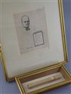 Sir Winston Churchill: A cigar by J Cuerta in bespoke box frame with etched portrait by Wilfred Appleby and HOC letter of authenticity 