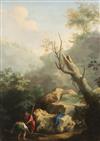 18th century Neapolitan School Idyllic mountain landscapes 21.5 x 15.25in.                                                             