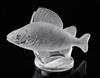 Perche Poisson/Perch. A glass mascot by René Lalique, introduced on 20/4/1929, No.1158 height 10cm.                                    