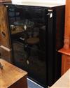 A large black polyester TV console cabinet W.115cm                                                                                     