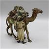 An Austrian cold painted bronze of an Arab & Camel stamped 'Geschutzt 3065' 10.5cm                                                     