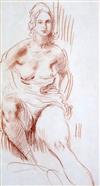 § Augustus John (1878-1961) 'Seated Nude' 16.5 x 9in.                                                                                  