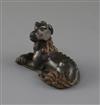 A Chinese bronze 'mythical beast' scroll weight, 17th / 18th century, L.7.2cm                                                          