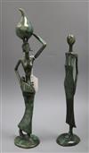 Two bronze Tribal figures tallest 43cm                                                                                                 