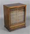 A George III mahogany and yew wood table cabinet, W.1ft 11in. D.1ft 3in. H.2ft 3in.                                                    