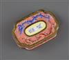 A Chinese enamel and gilt metal abstinence plaque, Qing dynasty or later, 6cm                                                          