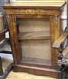 A Victorian walnut and marquetry pier cabinet W.81.5cm                                                                                 