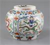 A Chinese wucai 'dragon' jar, Qing dynasty, H. 16.5cm, repair to rim                                                                   