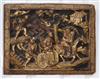 A 19th century Chinese gilt lacquered wood panel                                                                                       