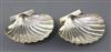 A pair of 1960's parcel gilt silver butter shell dishes, by William Comyns & Sons Ltd, 18 oz.                                          