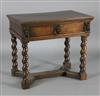 A late 17th century Italian walnut side table, W.2ft 6in. D.1ft 6in. H.2ft 3in.                                                        