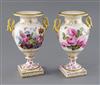 A pair of English porcelain vases, c.1820, H. 20.5cm                                                                                   