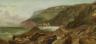 English School c.1900, oil on canvas, Coastal landscape, 19 x 39cm                                                                                                                                                          