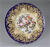 An English porcelain circular plaque, mid 19th century, diameter 34cm                                                                  