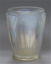 A R. Lalique Danaides opalescent glass vase, model no. 972, two filled chips to the foot, 18cm high                                    